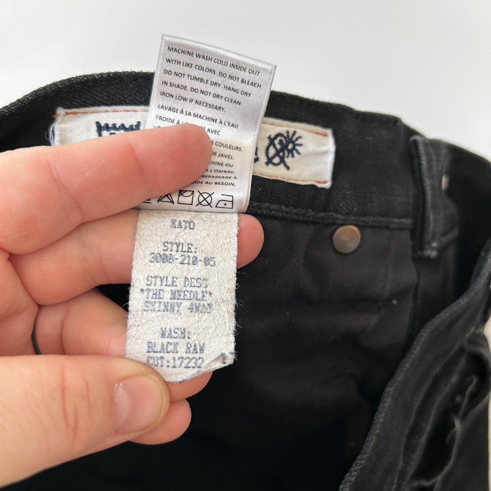 Hiroshi Kato The Needle Skinny Jeans Mens Size 30 Selvedge Black Raw Stretch USA - Picture 16 of 16